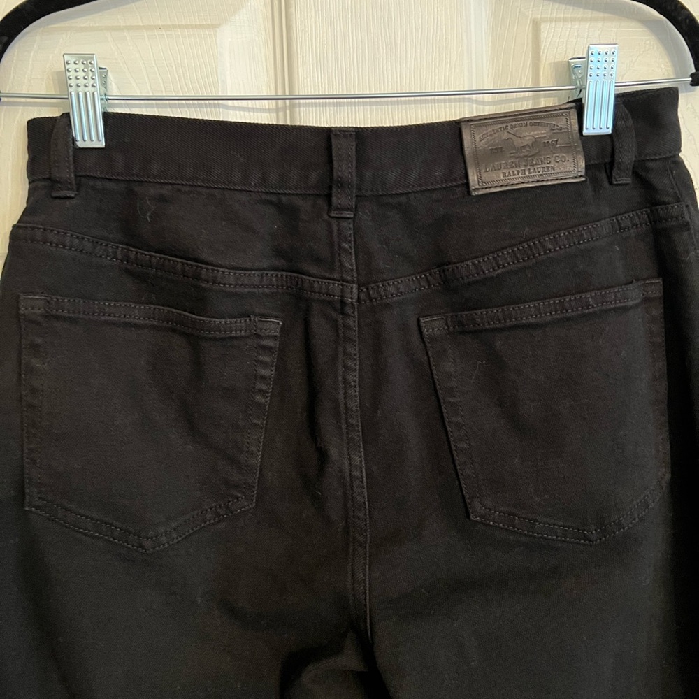 Lauren Jeans Black Embroidered Beaded Straight Leg 4 - Picture 7 of 7